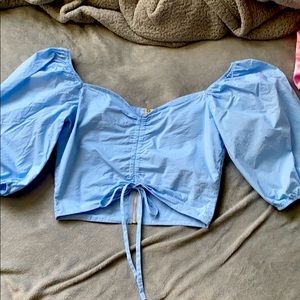 Nasty girl puff sleeve Bardot top